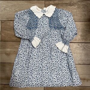Dondolo Floral Blue and White Kids Dress